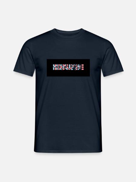 3D Effect House Logo - Men's T-Shirt - navy