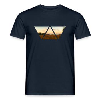 Forest Sky Triangle Sunset Gift Nature - T-shirt homme - marine - Devant - AI Model Male 178 light (178cm)