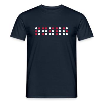 Sourire en code braille, script braille pour les aveugles - T-shirt homme - marine - Devant - AI Model Male 178 light (178cm)