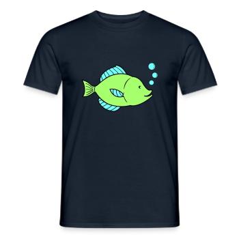 fisch comic - Männer T-Shirt - Navy - Vorne - AI Model Male 178 light (178cm)