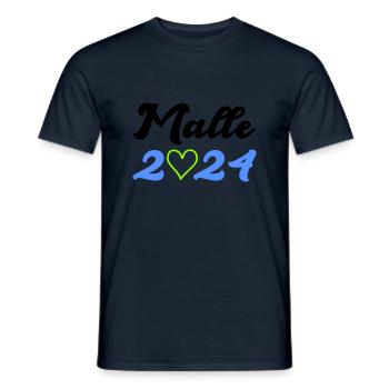malle 2024 heart - Men's T-Shirt - navy - Front - AI Model Male 178 light (178cm)