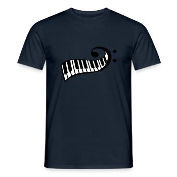 Touches de piano Touche de basse Clavier de symbole de basse - T-shirt homme - marine - Devant - AI Model Male 178 light (178cm)