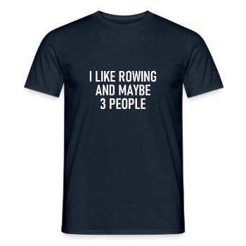 I like Rowing and maybe three People - Rowern - Men's T-Shirt - navy - Front - AI Model Male 178 light (178cm)