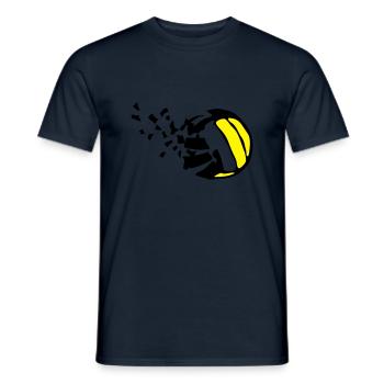explosion ballon volleyball destructurer destructi - T-shirt homme - marine - Devant - AI Model Male 178 light (178cm)