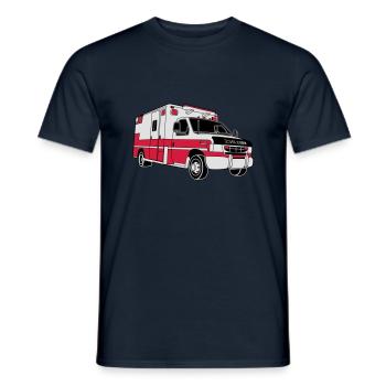 Ambulance / Rettungswagen - Männer T-Shirt - Navy - Vorne - AI Model Male 178 light (178cm)