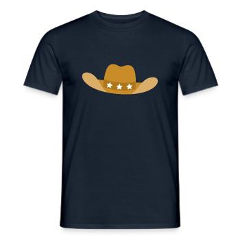 Classic Wild West Country Cowboy Hat - Men's T-Shirt - navy - Front - AI Model Male 178 light (178cm)