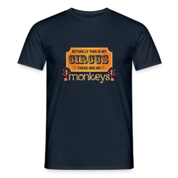 Actually This Is My Circus My Monkes - Men's T-Shirt - navy - Front - AI Model Male 178 light (178cm)