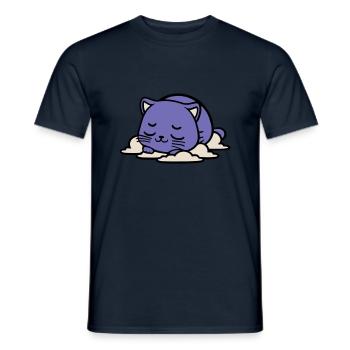 Baby sleeping cat - Men's T-Shirt - navy - Front - AI Model Male 178 light (178cm)