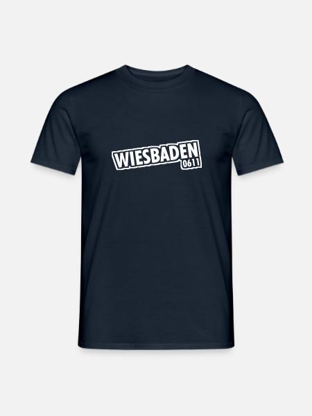 Wiesbaden 0611 Vorwahl - Männer T-Shirt - Navy