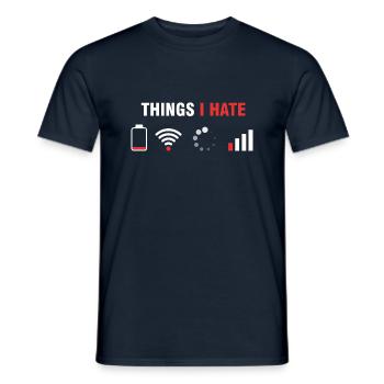 Dinge, die ich hasse - Humor Gamer & Programmierer - Männer T-Shirt - Navy - Vorne - AI Model Male 178 light (178cm)