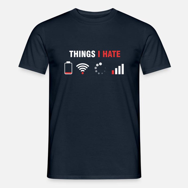 Things I hate - Humor Gamer & Programmer - Men’s T-shirt - navy
