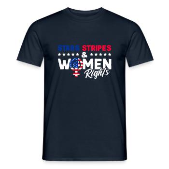 Stars Stripes & Women's Rights Women's Rights - Men's T-Shirt - navy - Front - AI Model Male 178 light (178cm)