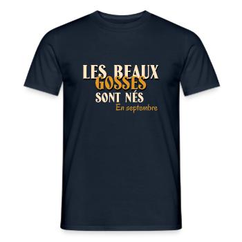 Les beaux gosses sont nés en septembre - T-shirt homme - marine - Devant - AI Model Male 178 light (178cm)