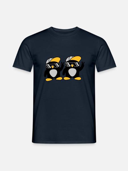 2 friends cool penguins - Men's T-Shirt - navy
