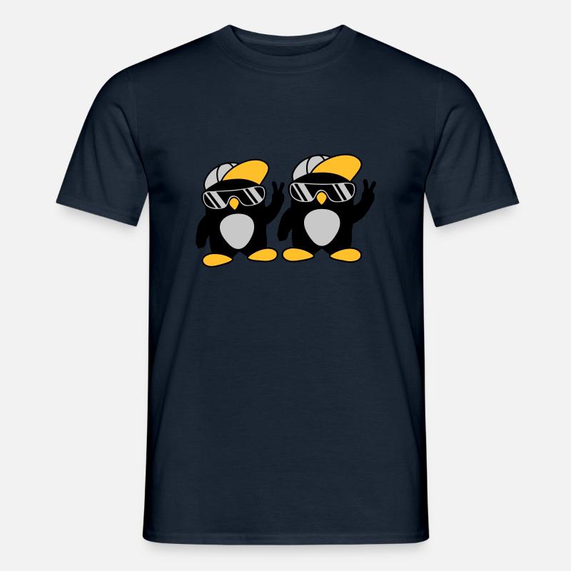 2 Freunde coole Pinguine - Männer T-Shirt - Navy