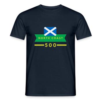 north coast 500 scotland - Men's T-Shirt - navy - Front - AI Model Male 178 light (178cm)