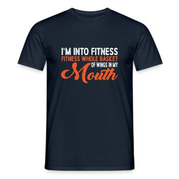 Fitness Whole Basket Of Wings In My Mouth 3 - Männer T-Shirt - Navy - Vorne - AI Model Male 178 light (178cm)