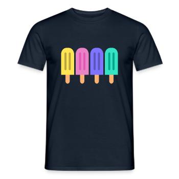 Colourful ice-cream - Men's T-Shirt - navy - Front - AI Model Male 178 light (178cm)