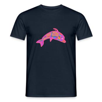 Kultur der Inkas, Delfinsymbol - Männer T-Shirt - Navy - Vorne - AI Model Male 178 light (178cm)