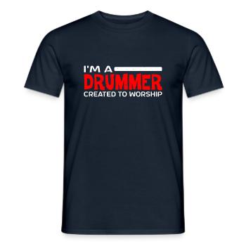 Je suis un batteur créé pour adorer 4 - T-shirt homme - marine - Devant - AI Model Male 178 light (178cm)