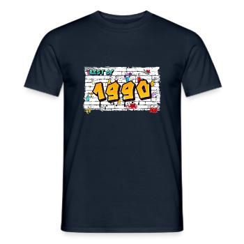 Best of 1990 Graffiti – 35 Years of 90s Vibes - Men's T-Shirt - navy - Front - AI Model Male 178 light (178cm)