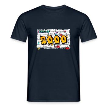 Millennium 2000 Graffiti – 25 Years of Urban Vibes - Men's T-Shirt - navy - Front - AI Model Male 178 light (178cm)