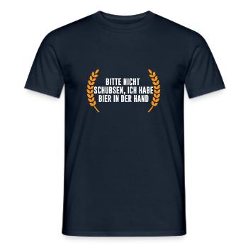 S’il vous plaît, ne poussez pas, j’ai de la bière à la main - T-shirt homme - marine - Devant - AI Model Male 178 light (178cm)