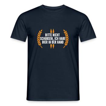 wreath Please don't push I have beer in - Men's T-Shirt - navy - Front - AI Model Male 178 light (178cm)