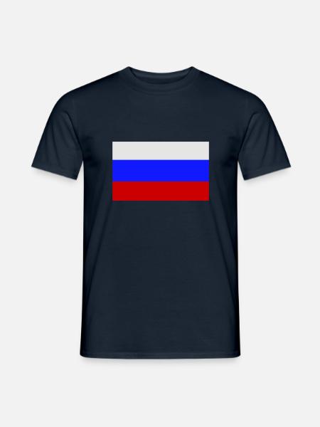 Russland, Russia, Fahne, Flagge - Männer T-Shirt - Navy