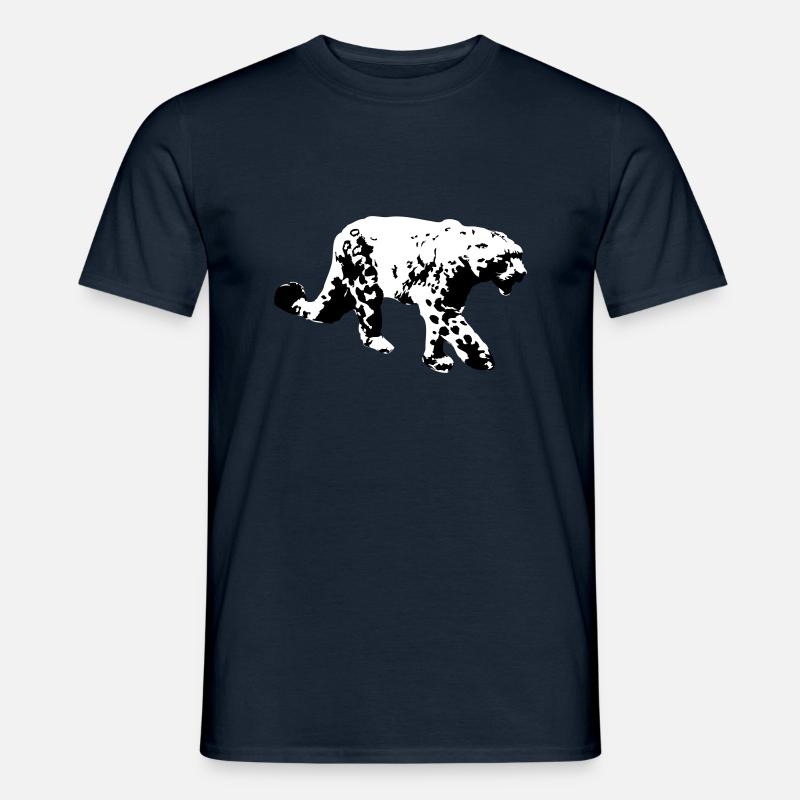 Schneeleopard - Männer T-Shirt - Navy