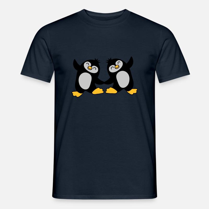 2 süße Pinguine tanzen - Männer T-Shirt - Navy