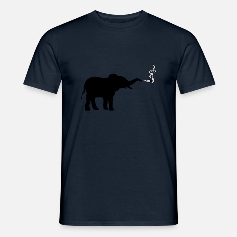Kiffender Elefant Joint Weed - Männer T-Shirt - Navy