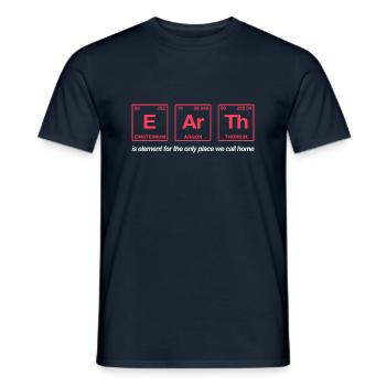 TERRE - avec des éléments du système persiode - T-shirt homme - marine - Devant - AI Model Male 178 light (178cm)