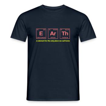 EARTH - with elements of the persiode system - Men's T-Shirt - navy - Front - AI Model Male 178 light (178cm)