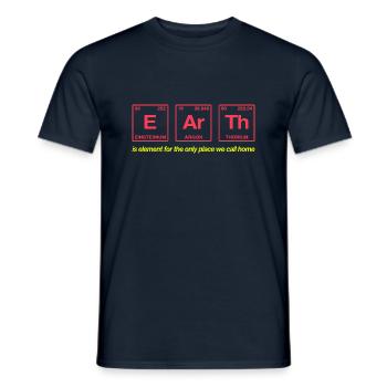 TERRE - avec des éléments du système persiode - T-shirt homme - marine - Devant - AI Model Male 178 light (178cm)