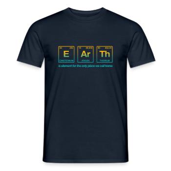 TERRE - avec des éléments du système persiode - T-shirt homme - marine - Devant - AI Model Male 178 light (178cm)