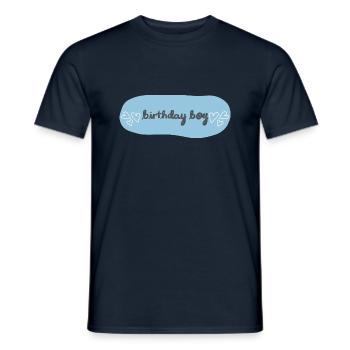 Birthday Boy Schriftzug mit Herzen - Männer T-Shirt - Navy - Vorne - AI Model Male 178 light (178cm)