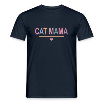 Cat Mama Pastell Bunt Herz Statement Katzen - Männer T-Shirt - Navy - Vorne - AI Model Male 178 light (178cm)