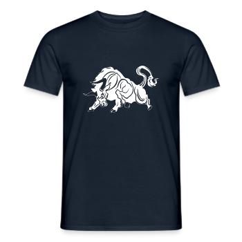 Stier Stierkopf Kopf Logo Steak Beast Gym Horn - Männer T-Shirt - Navy - Vorne - AI Model Male 178 light (178cm)