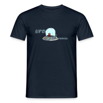 UFO travel - Men's T-Shirt - navy - Front - AI Model Male 178 light (178cm)