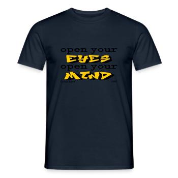 Open you eyes Open your mind - Men's T-Shirt - navy - Front - AI Model Male 178 light (178cm)