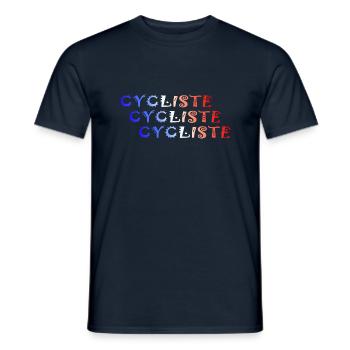 CYCLIST FRANCE Fahrrad Fahrräder - Männer T-Shirt - Navy - Vorne - AI Model Male 178 light (178cm)