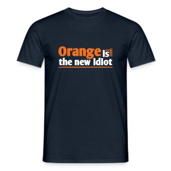 Orange is the new idiot - Men's T-Shirt - navy - Front - AI Model Male 178 light (178cm)