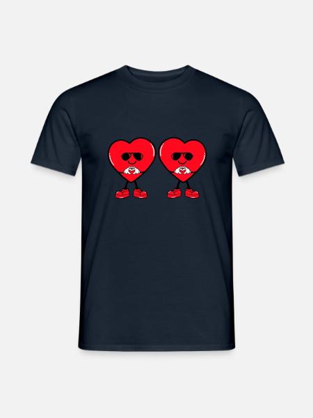 Heart Comic 2 - Men's T-Shirt - navy