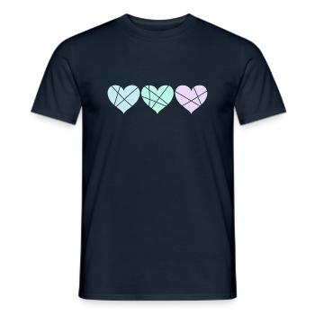 Pastel Hearts - Men's T-Shirt - navy - Front - AI Model Male 178 light (178cm)