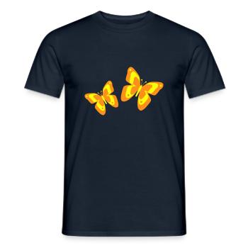 Schmetterling Falter Insekten Frühling Sommer bunt - Männer T-Shirt - Navy - Vorne - AI Model Male 178 light (178cm)