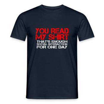 C’est assez d’interaction sociale pour un jour 2 - T-shirt homme - marine - Devant - AI Model Male 178 light (178cm)