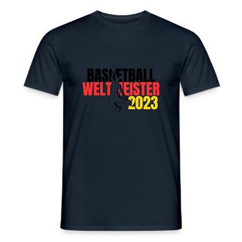 Basketball WM 2023 Fan-Shirt Weltmeister - Männer T-Shirt - Navy - Vorne - AI Model Male 178 light (178cm)