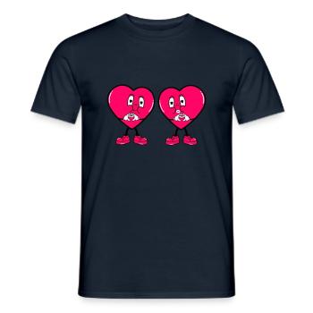 Comic Hearts Love - Men's T-Shirt - navy - Front - AI Model Male 178 light (178cm)