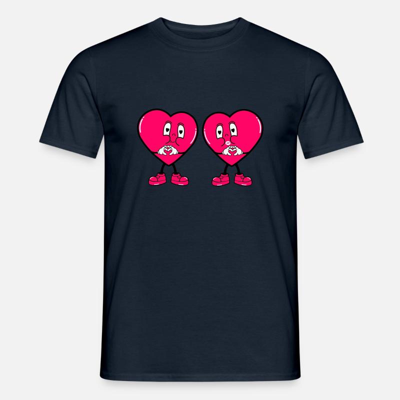 comic hearts love - Männer T-Shirt - Navy